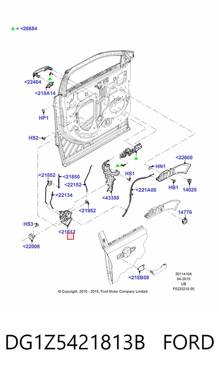 Fecho da porta dianteira esquerda para Ford Explorer  U5
