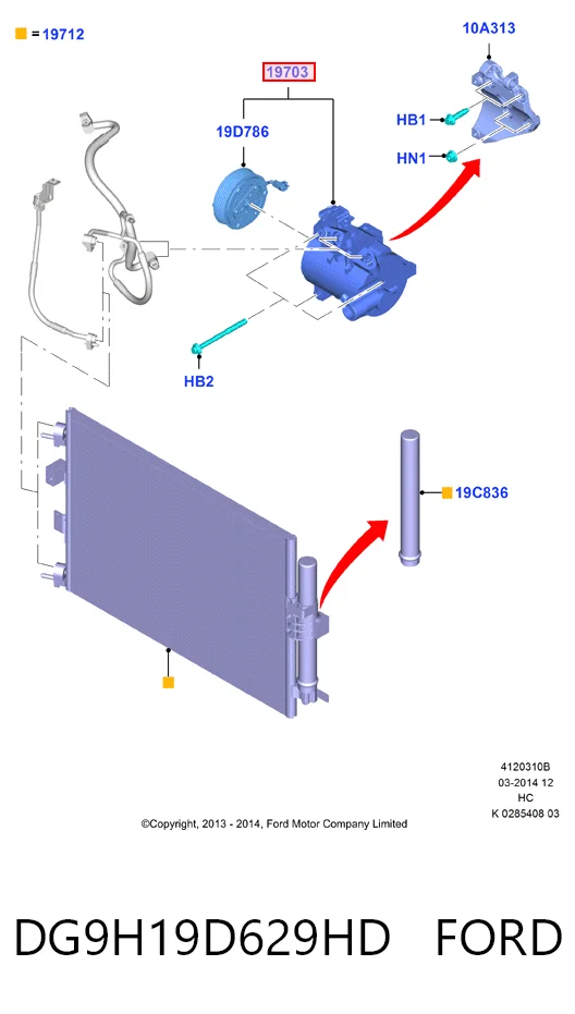 DG9H19D629HD Ford Compressor de aparelho de ar condicionado