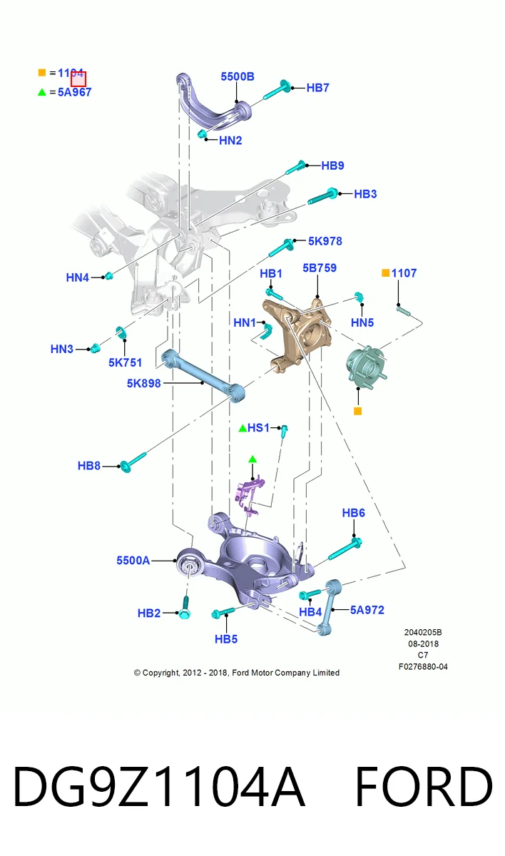 DG9Z1104A Ford Cubo dianteiro