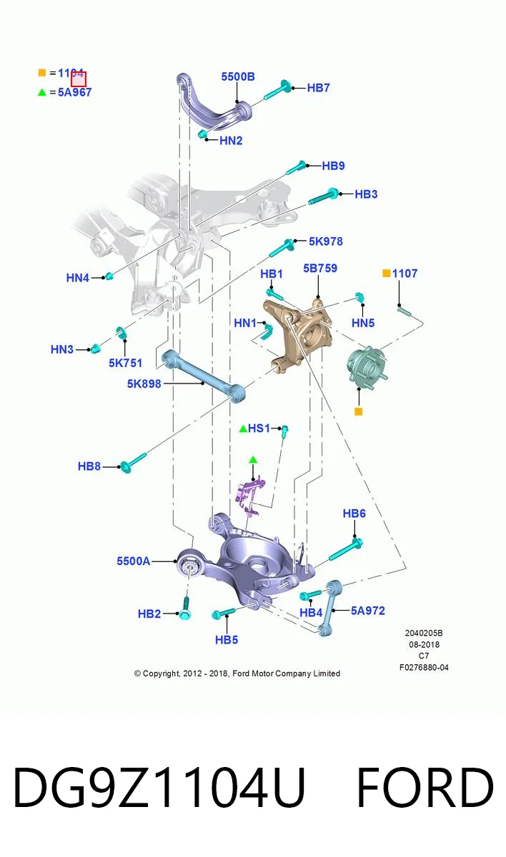 DG9Z1104U Ford Cubo dianteiro
