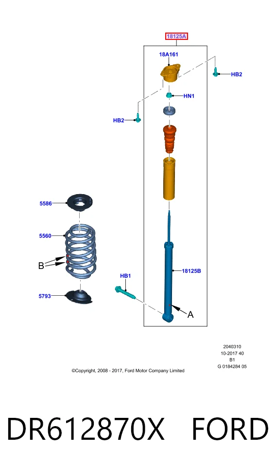 DR612870X Ford Amortecedor traseiro