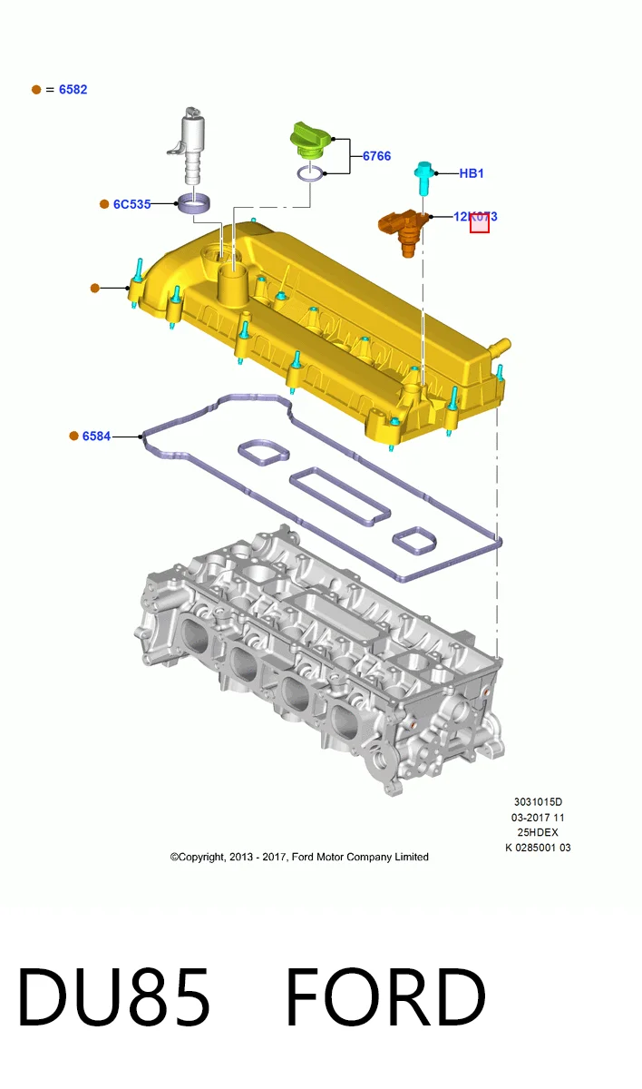 DU85 Ford Sensor de posição da árvore distribuidora