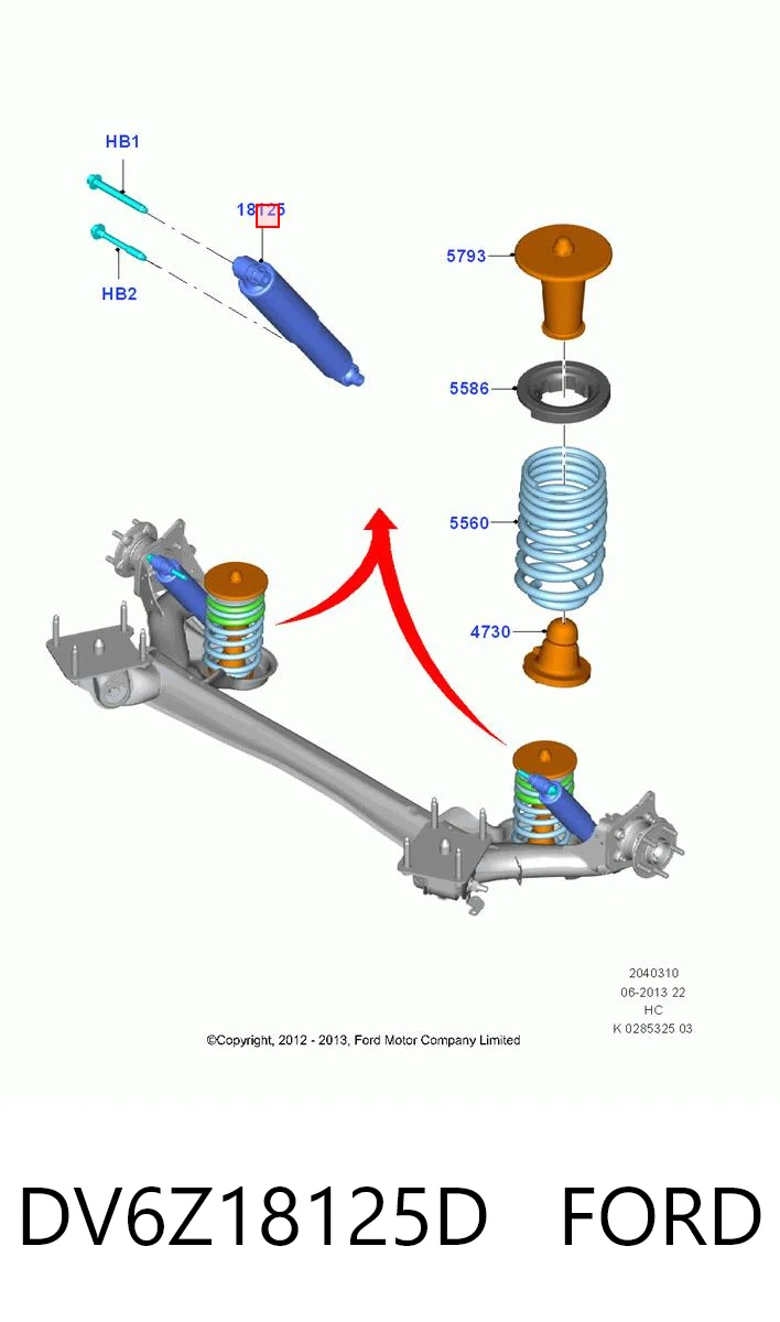 DV6Z18125D Ford Amortecedor traseiro