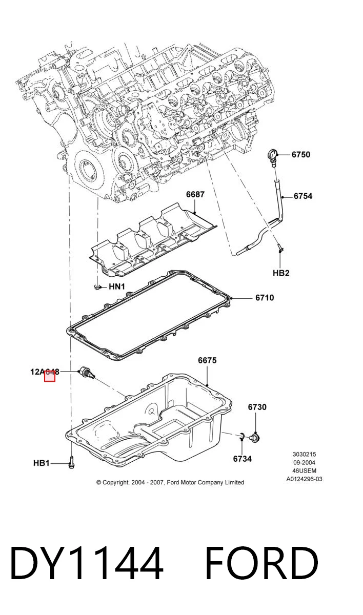 DY1144 Ford Sensor de temperatura do fluido de esfriamento