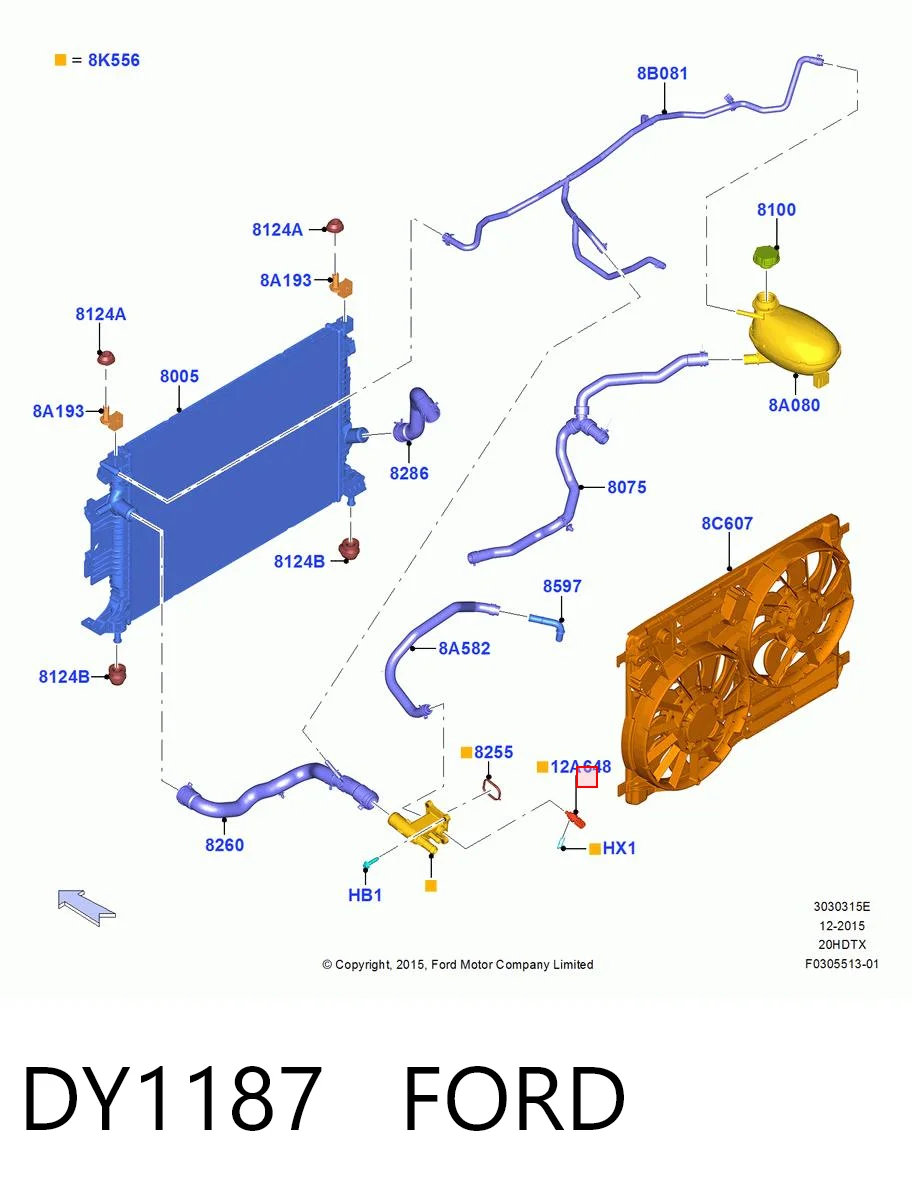 Sensor de temperatura do fluido de esfriamento para Ford Explorer  U5