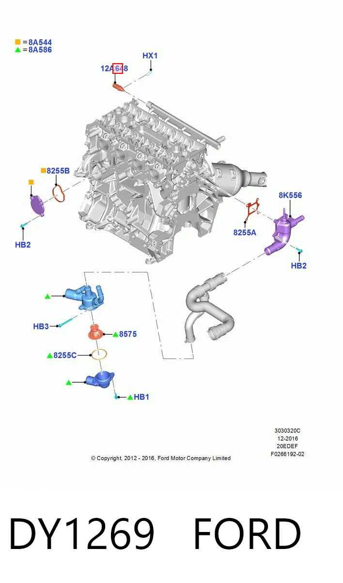 Sensor de temperatura do fluido de esfriamento Ford Explorer  