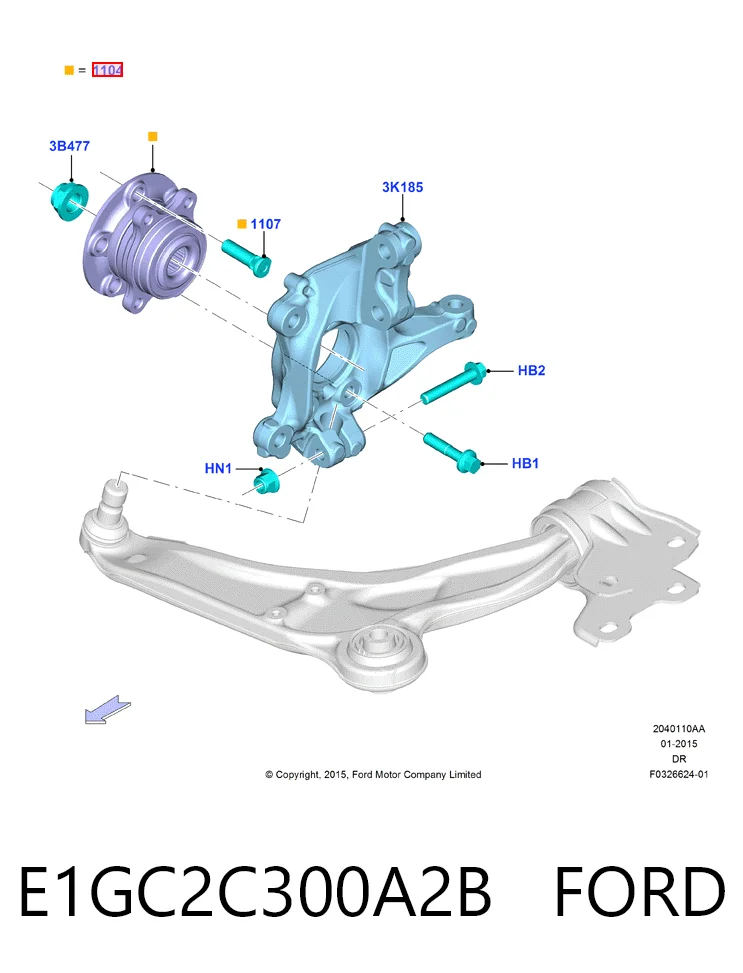 E1GC2C300A2B Ford Cubo dianteiro