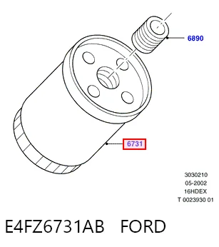 E4FZ6731AB Ford Filtro de óleo
