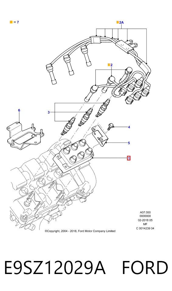 E9SZ12029A Ford Bobina de ignição