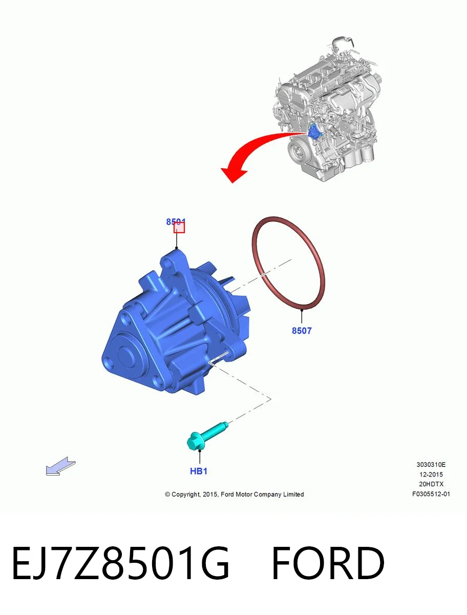 Bomba de água (bomba) de esfriamento para Ford Explorer  U5