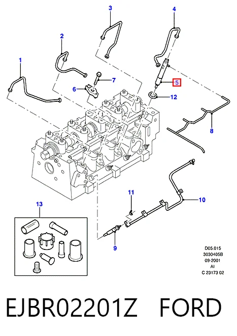EJBR02201Z Ford Injetor de injeção de combustível