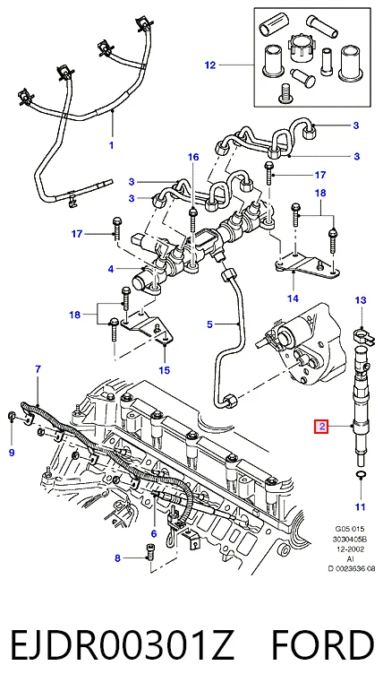 EJDR00301Z Ford Injetor de injeção de combustível