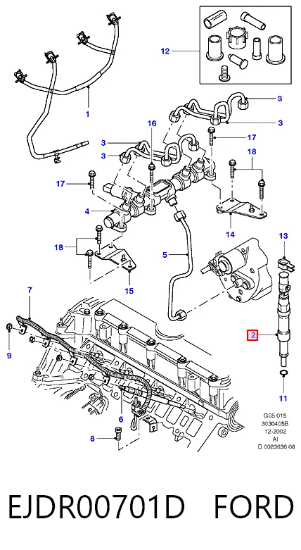EJDR00701D Ford Injetor de injeção de combustível