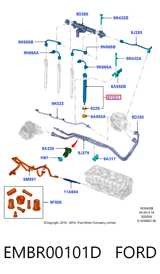 EMBR00101D Ford Injetor de injeção de combustível