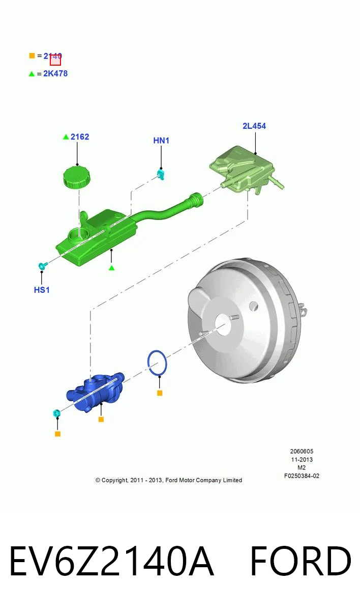 EV6Z2140A Ford Cilindro mestre do freio