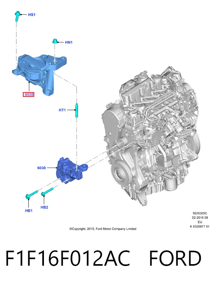 F1F16F012AC Ford Coxim (suporte) direito de motor