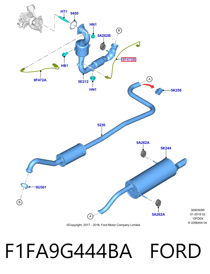 F1FA9G444BA Ford Sonda lambda, sensor de oxigênio