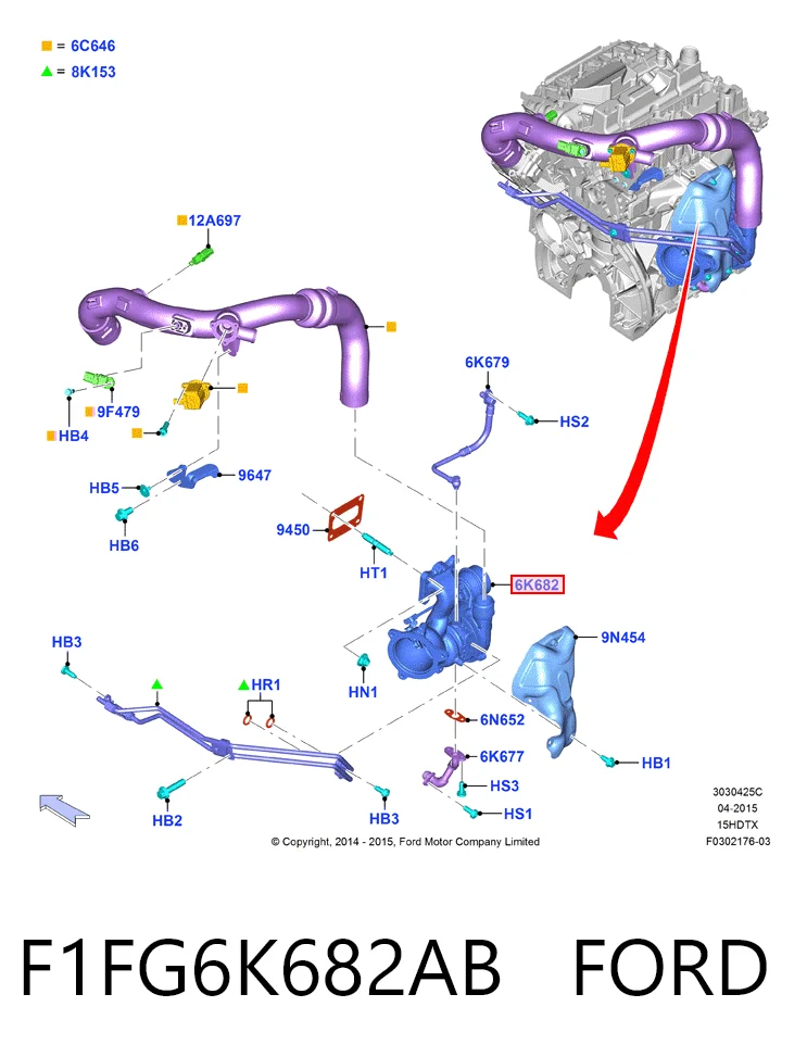 F1FG6K682AB Ford Turbina
