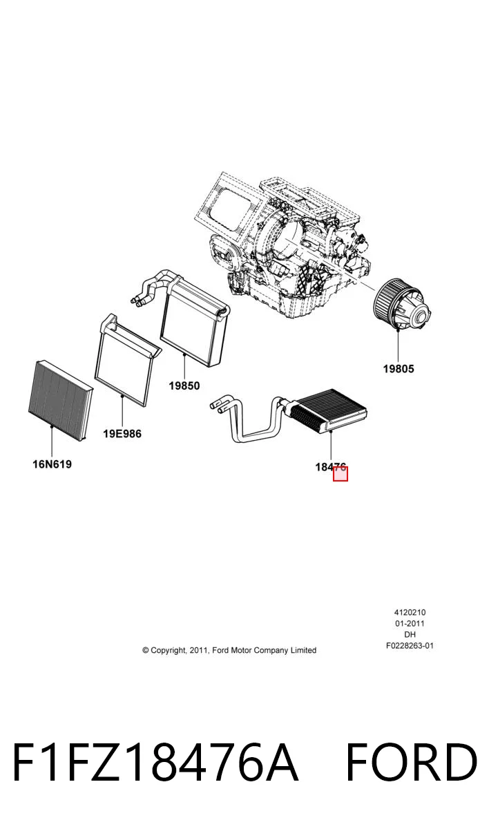 Radiador de forno (de aquecedor) para Ford Escape II DM2