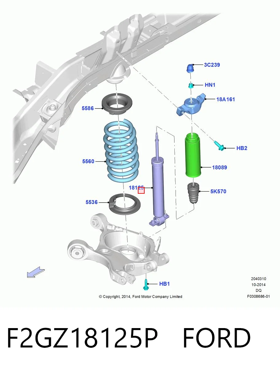 F2GZ18125P Ford Amortecedor traseiro