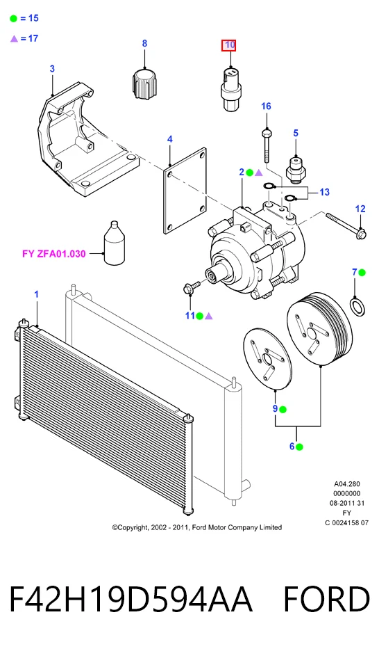 F42H19D594AA Ford Relê-regulador do gerador (relê de carregamento)