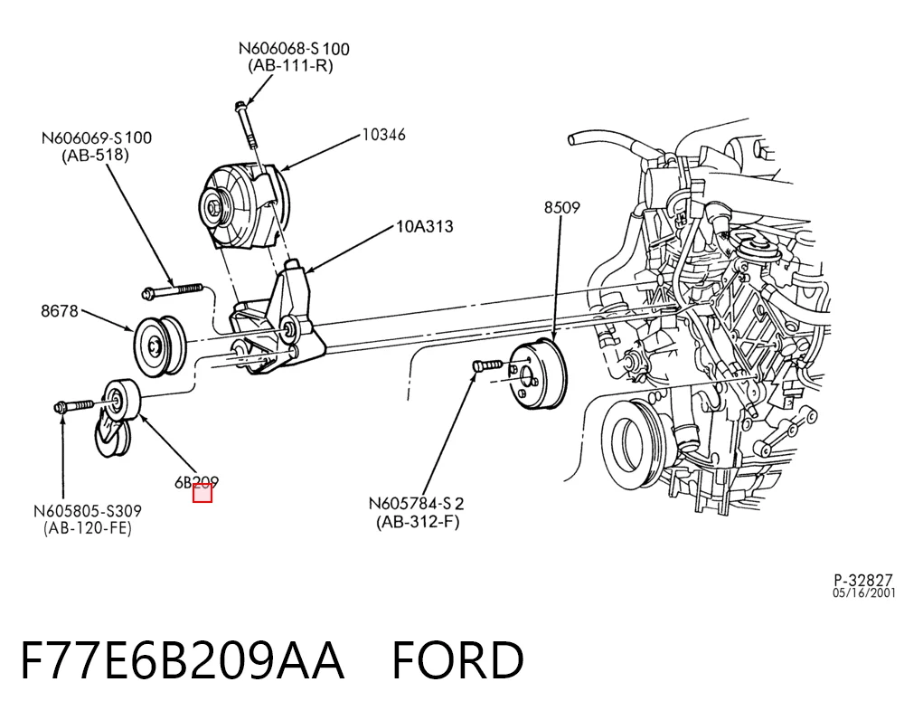 F77E6B209AA Ford Reguladora de tensão da correia de transmissão