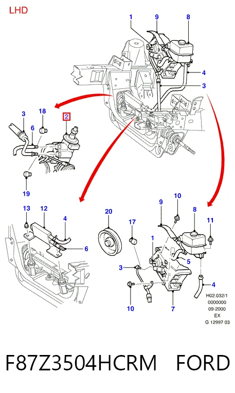  Cremalheira da direção Ford Explorer SUV (U2) (1994 - 2002) 