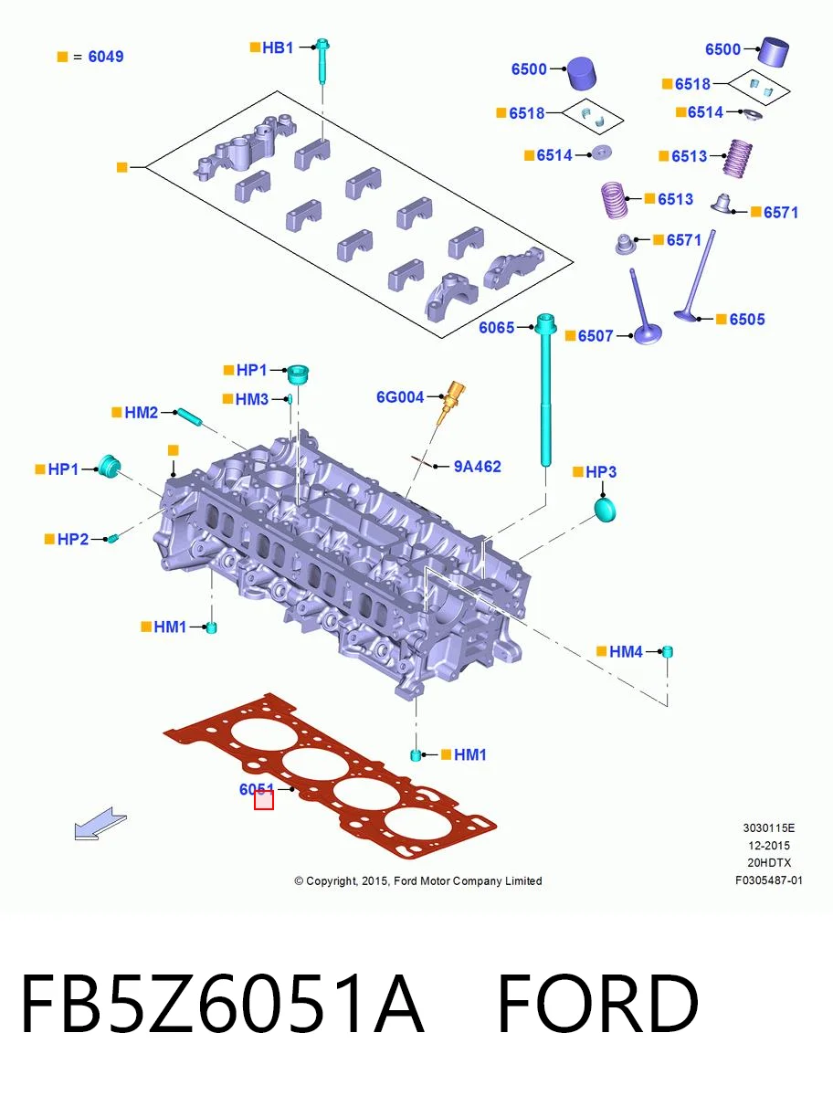 Compre 10257700 Ajusa Vedante de cabeça de motor (CBC)
