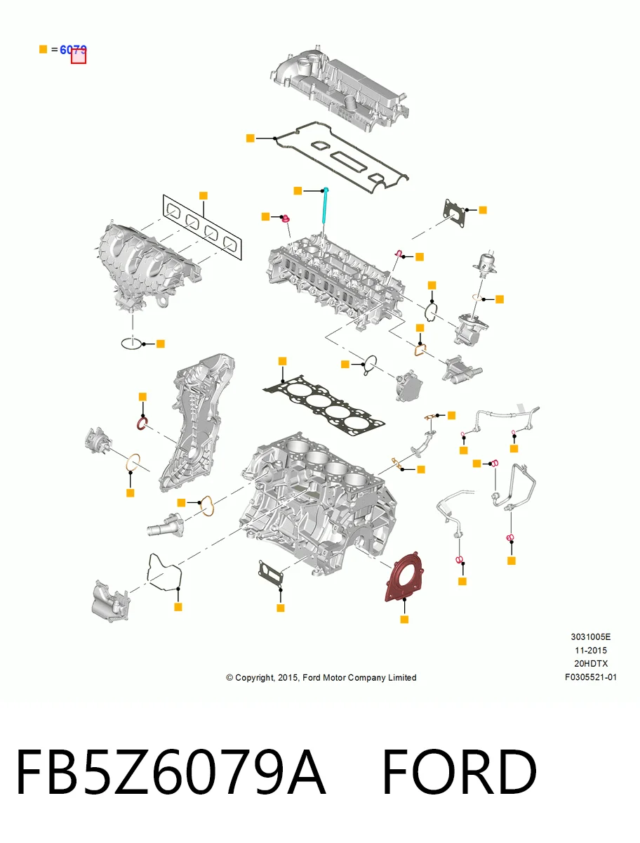 FB5Z6079A Ford Kit de vedantes de motor completo