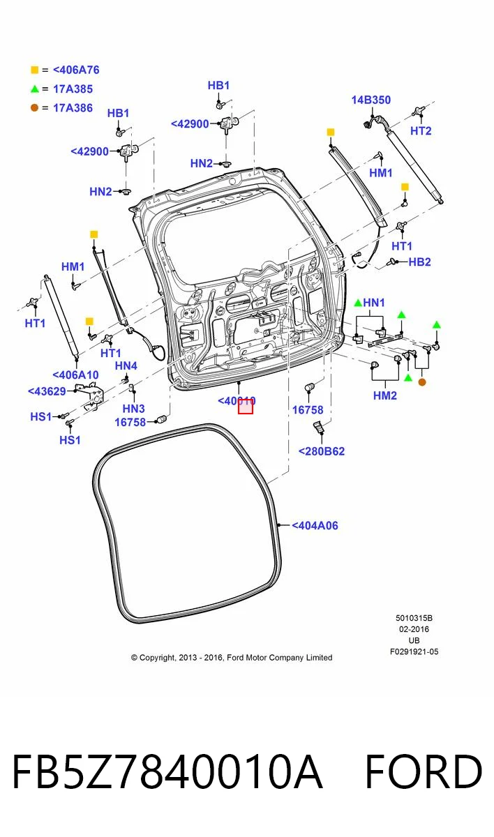 Porta traseira (3ª/5ª porta-malas (tampa de alcapão) Ford Explorer U5 ao melhor preço