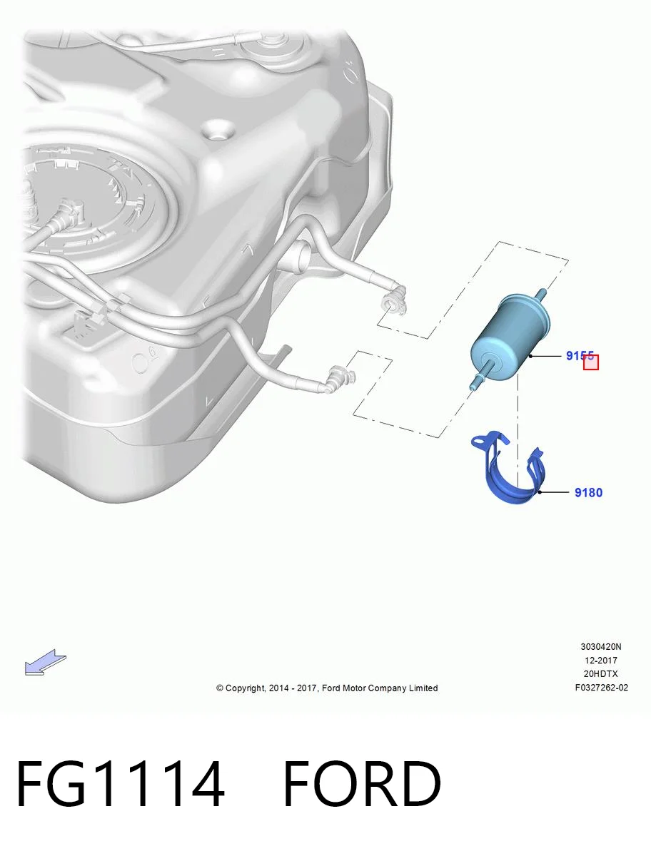 FG1114 Ford Filtro de combustível