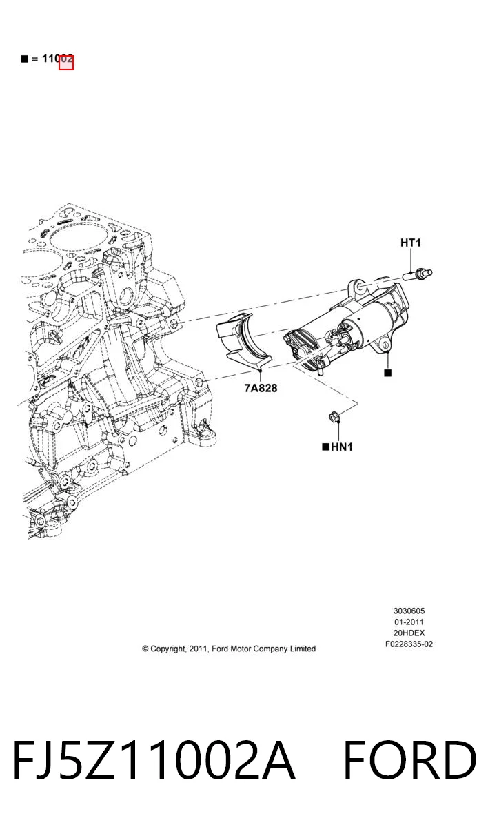 FJ5Z11002A Ford Motor de arranco