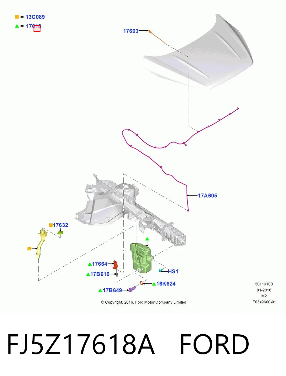 Tanque de fluido para lavador de vidro para Ford Escape II DM2