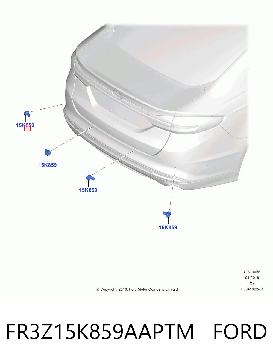 FR3Z15K859AAPTM Ford Sensor de sinalização de estacionamento (sensor de estacionamento) dianteiro/traseiro central