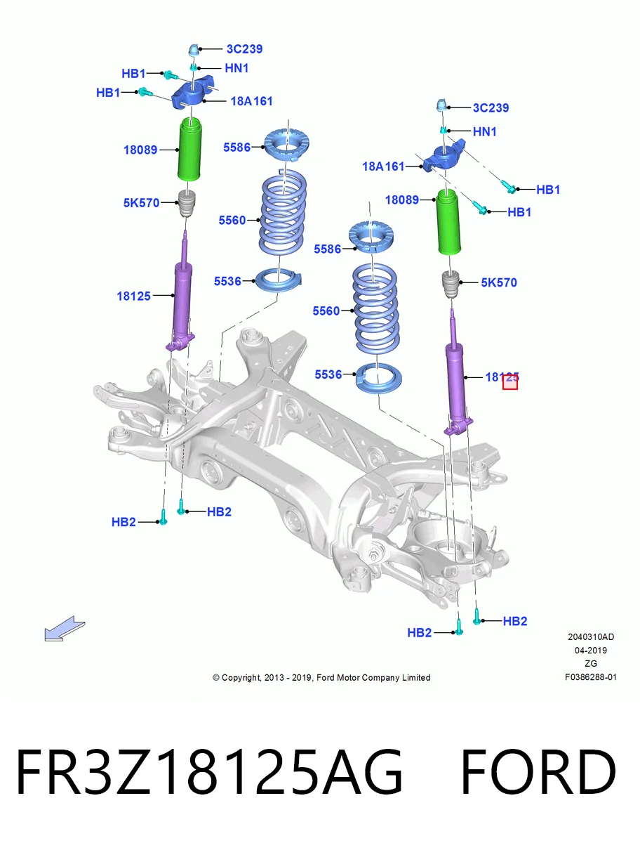  Amortecedor traseiro Ford Mustang VI coupé (ZG) (2014 - 2023) VI