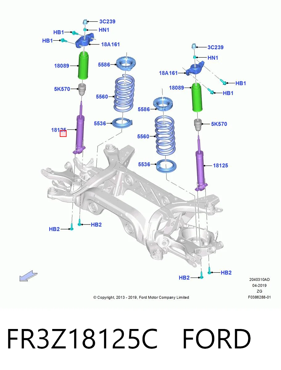 FR3Z18125C Ford Amortecedor traseiro