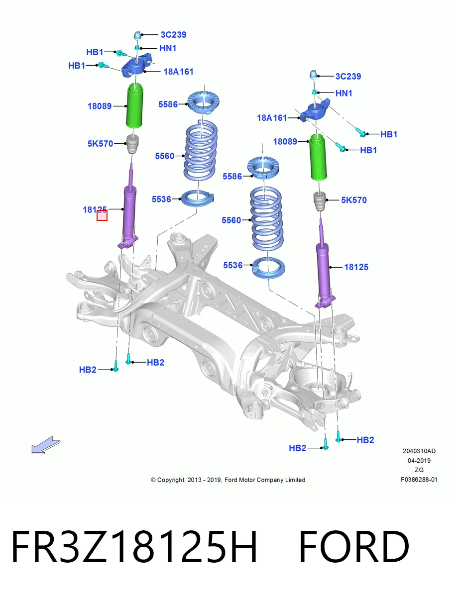 FR3Z18125H Ford Amortecedor traseiro