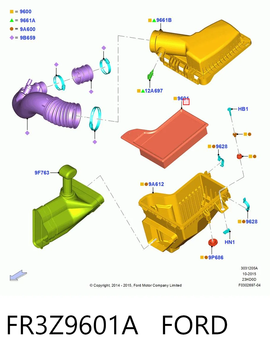 FR3Z9601A Ford Filtro de ar