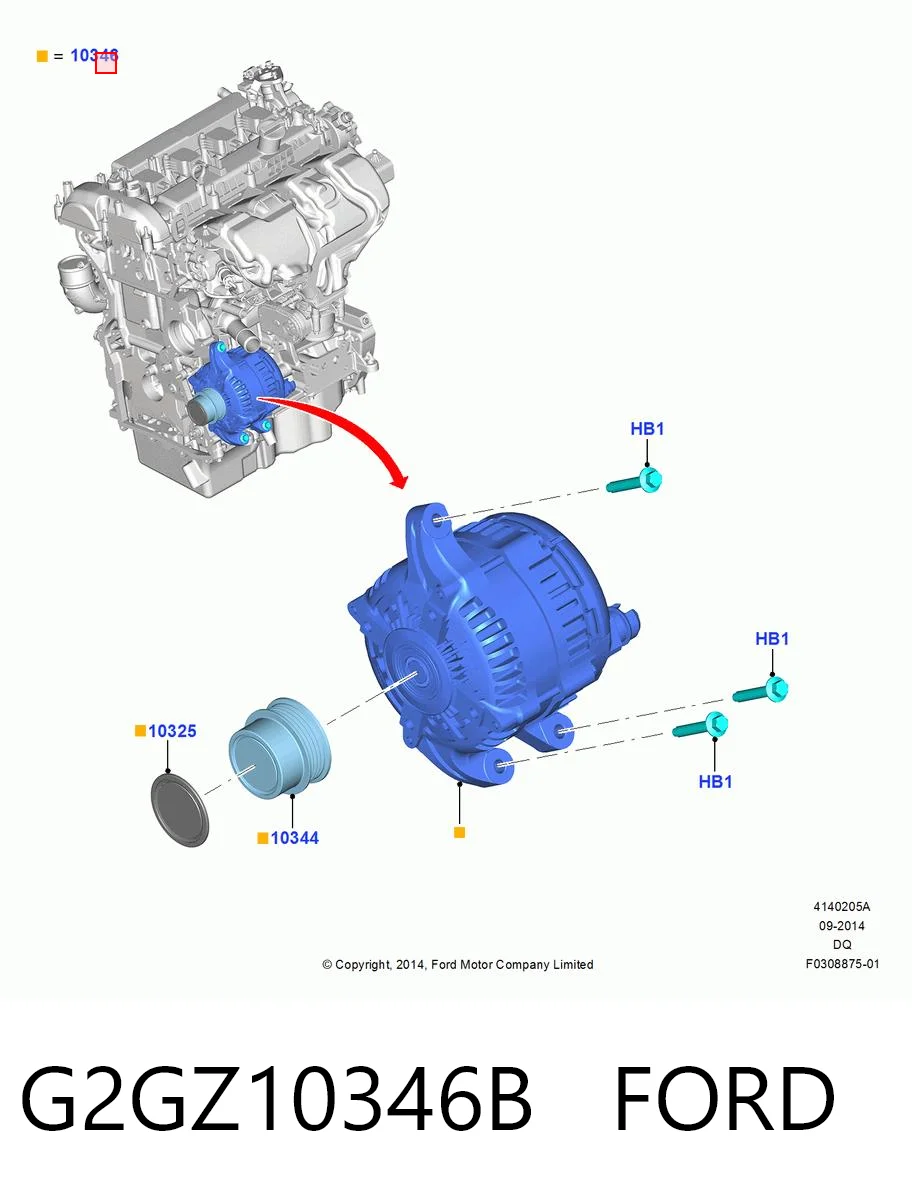 G2GZ10346B Ford Gerador