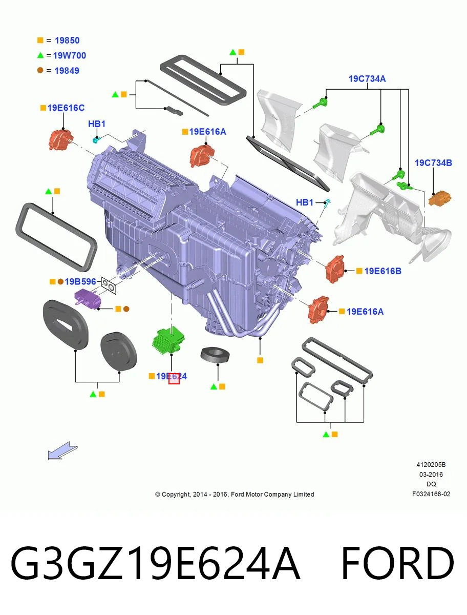 G3GZ19E624A Ford Resistor (resistência) de ventilador de forno (de aquecedor de salão)