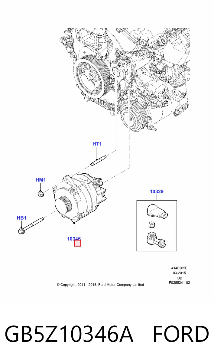 GB5Z10346A Ford Gerador