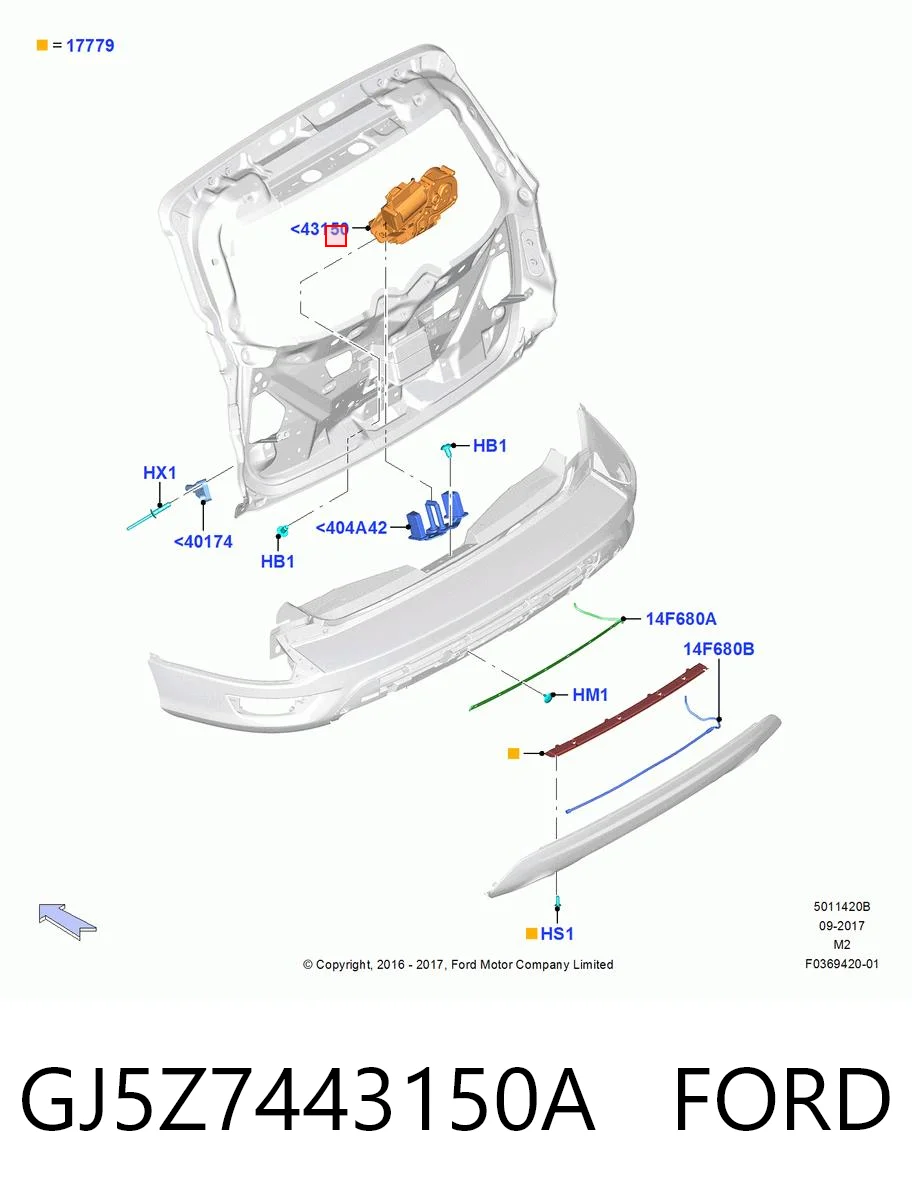 Fecho de tampa de porta-malas (de 3ª/5ª porta traseira) para Ford Escape II DM2