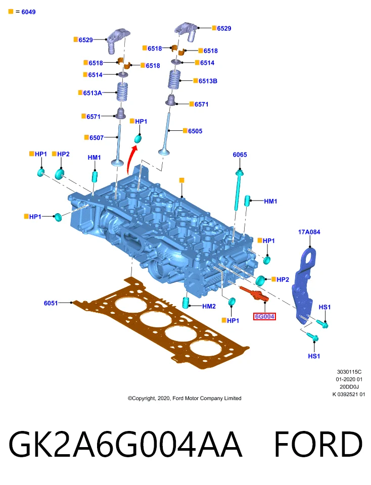 GK2A6G004AA Ford Sensor de temperatura do fluido de esfriamento