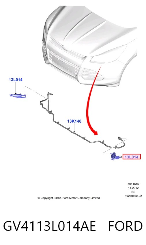 GV4113L014AE Ford Injetor de fluido para lavador da luz dianteira direita