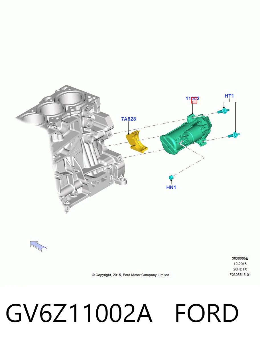 GV6Z11002A Ford Motor de arranco