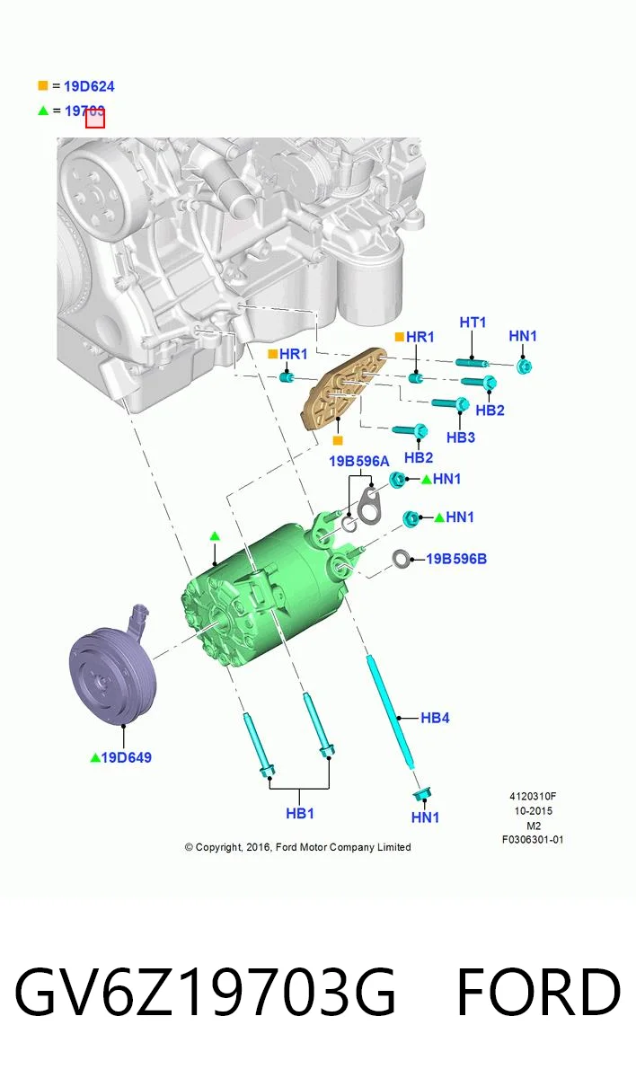 GV6Z19703G Ford Compressor de aparelho de ar condicionado