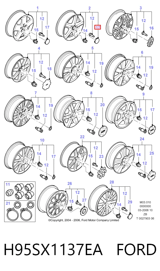 1128972 Mazda Coberta de disco de roda