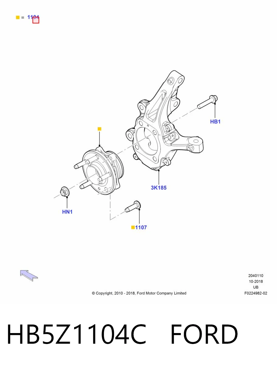 HB5Z1104C Ford Cubo dianteiro