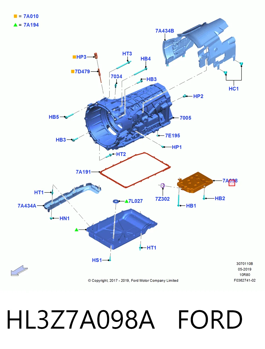 HL3Z7A098A Ford Filtro da Caixa Automática de Mudança