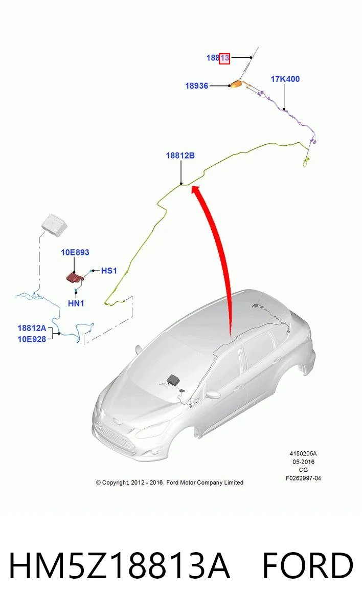 Antena para Ford Focus III CB8